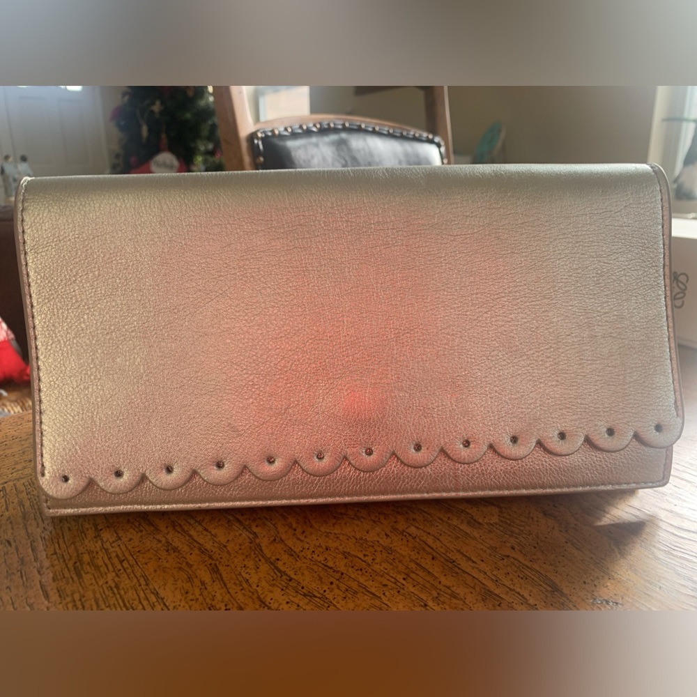 Banana Republic leather silver clutch